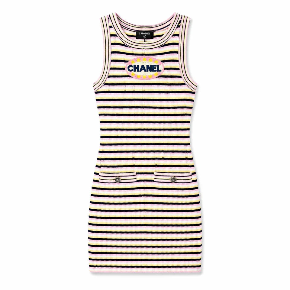 "CC" STRIPES DRESS