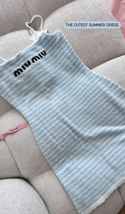 "MIU" BLUE STRIPE DRESS