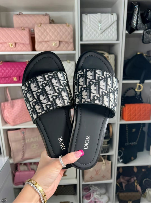 CD black monogram sandals