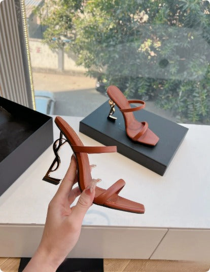 "YSL" SLINGBACK HEELS 8.5cm