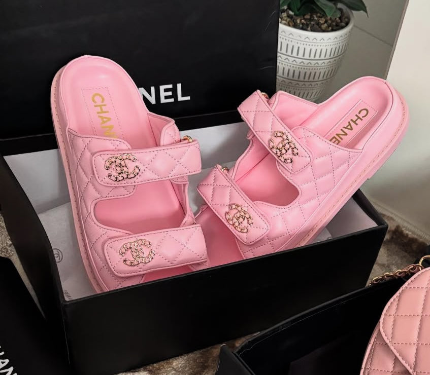 CC pink strap sandals