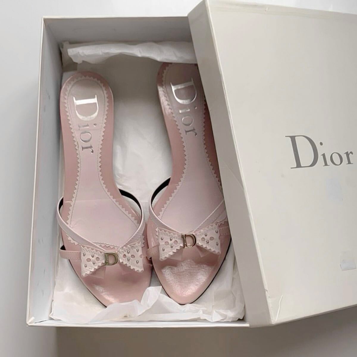 "CD" PINK BIW LEATHER HEELS