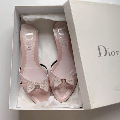 "CD" PINK BIW LEATHER HEELS