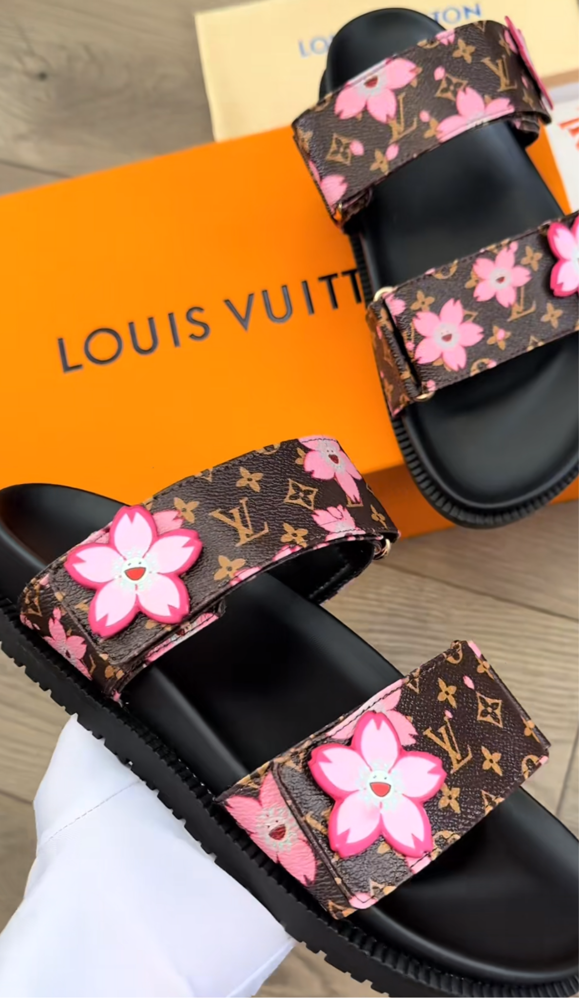 LV CHERRY BLOSSOM STRAP SANDALS