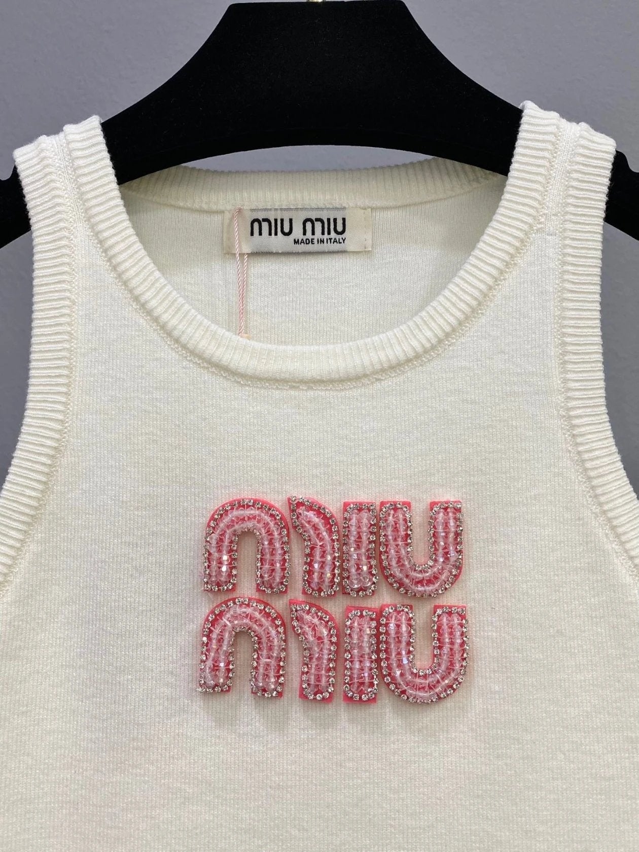 "MIU" PINK LETTERS TANK TOP