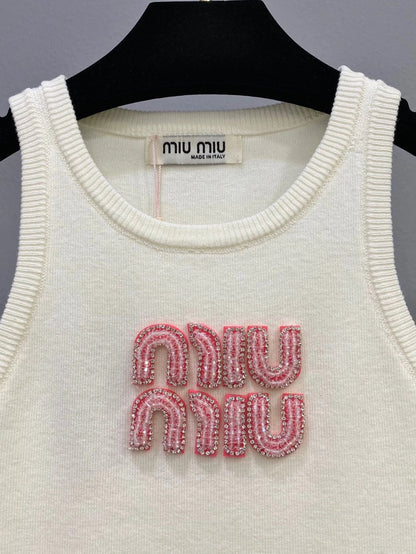 "MIU" PINK LETTERS TANK TOP