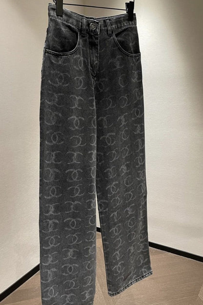 "CC" Grau Pailetten Jeans