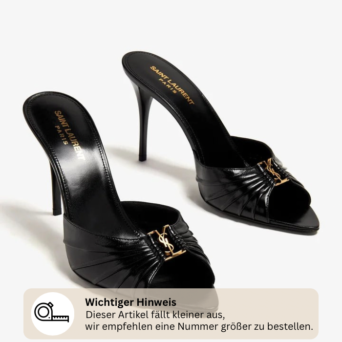 "YSL" BLACK LEATHER HEELS