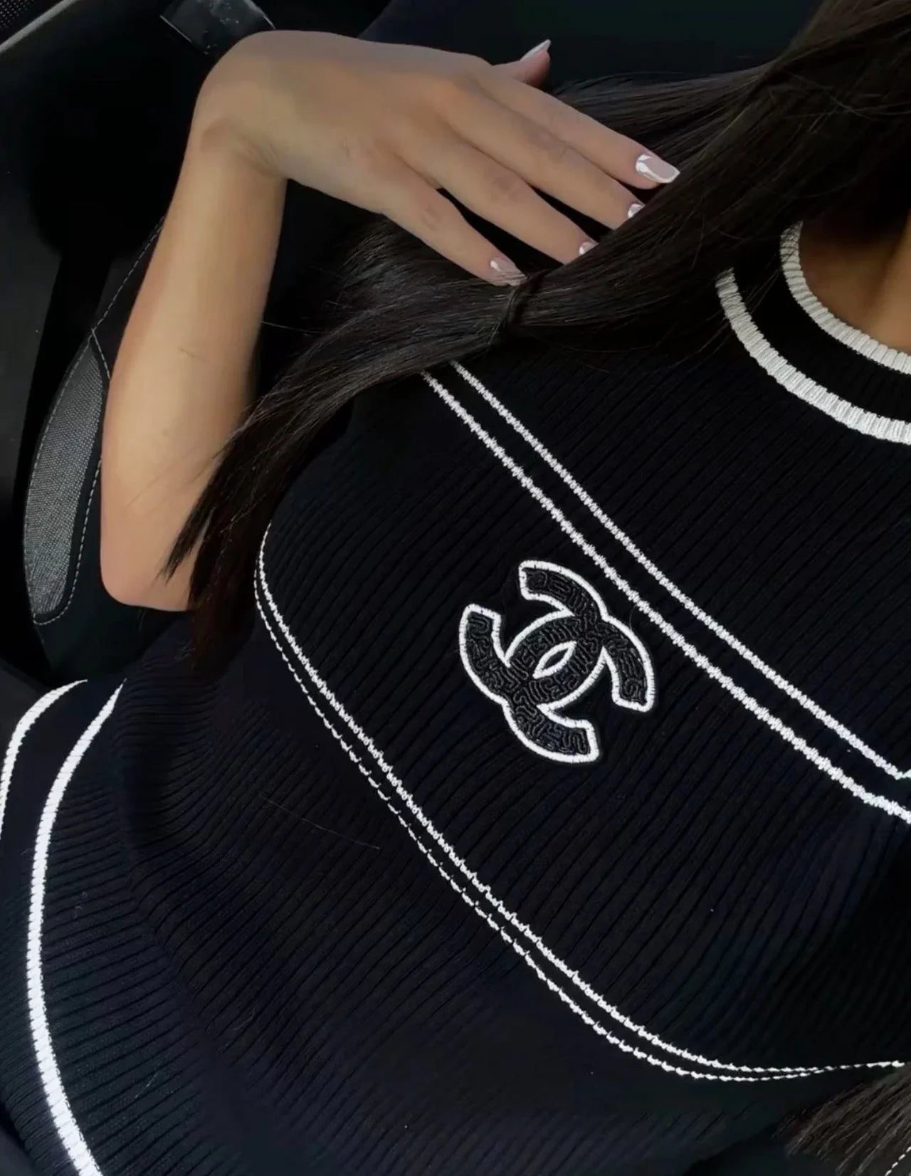 "CC" STRIPE TOP