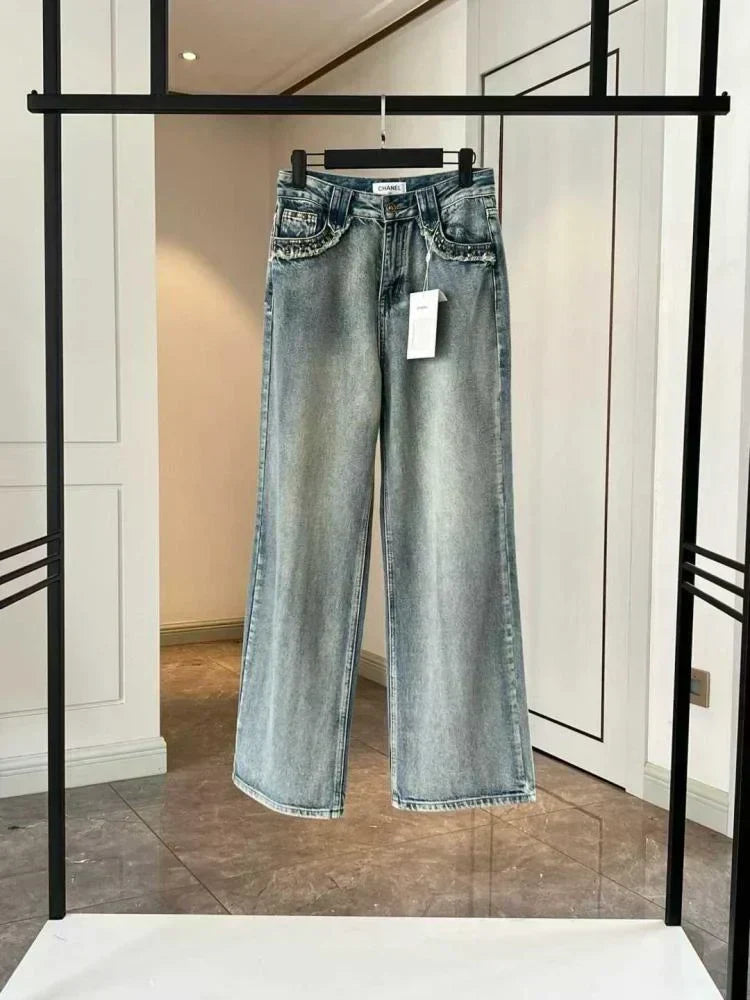 "CC" Logo Jeans