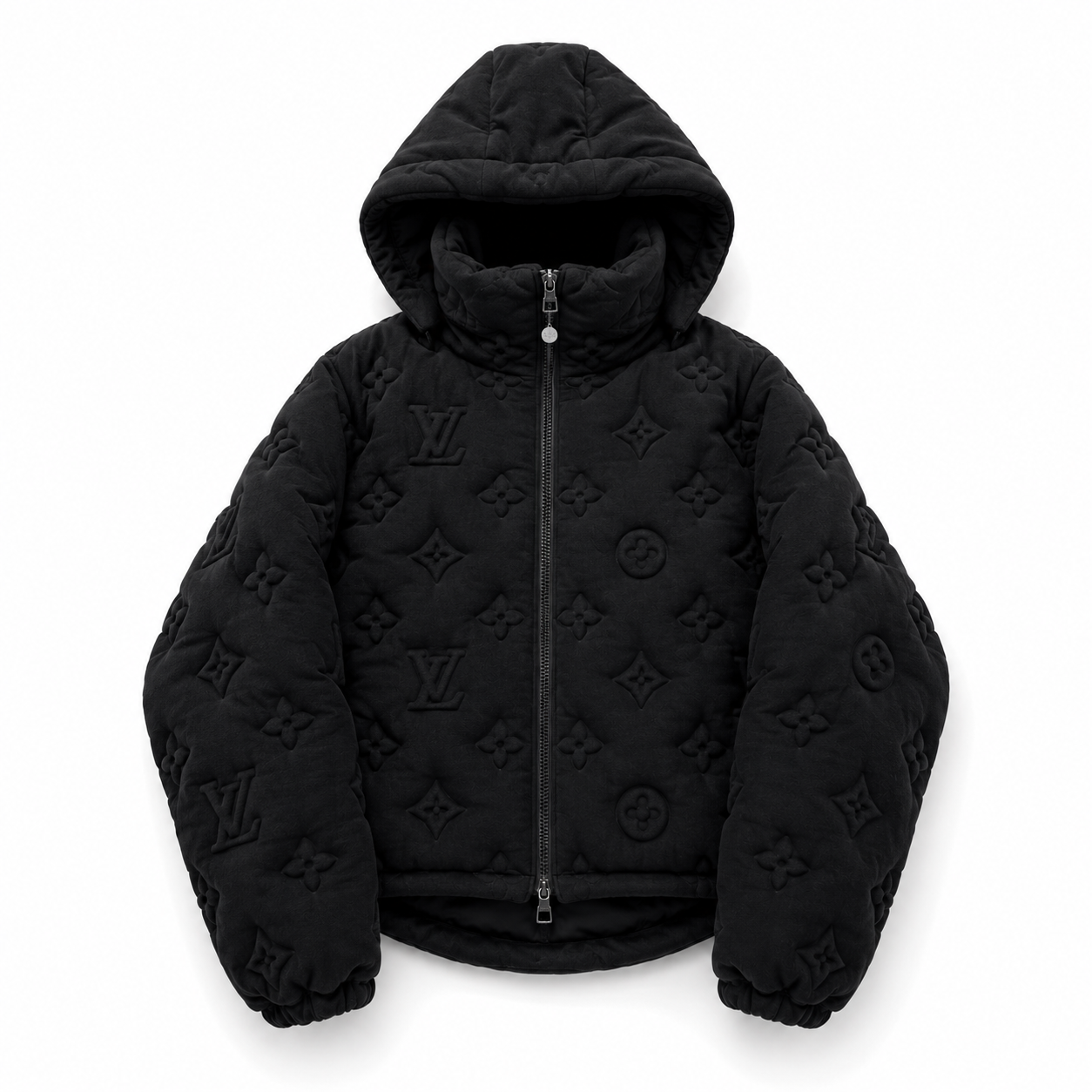 "LV" PUFFER COAT BLACK