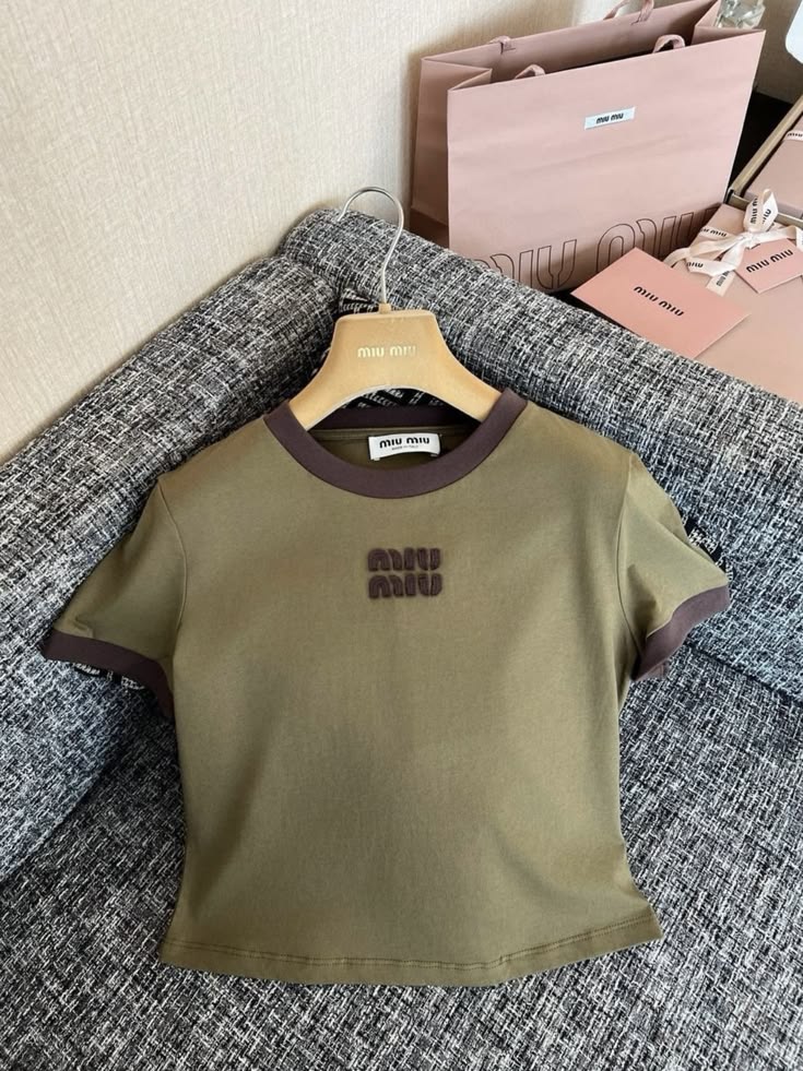 "MIU" GREEN T CROPPED