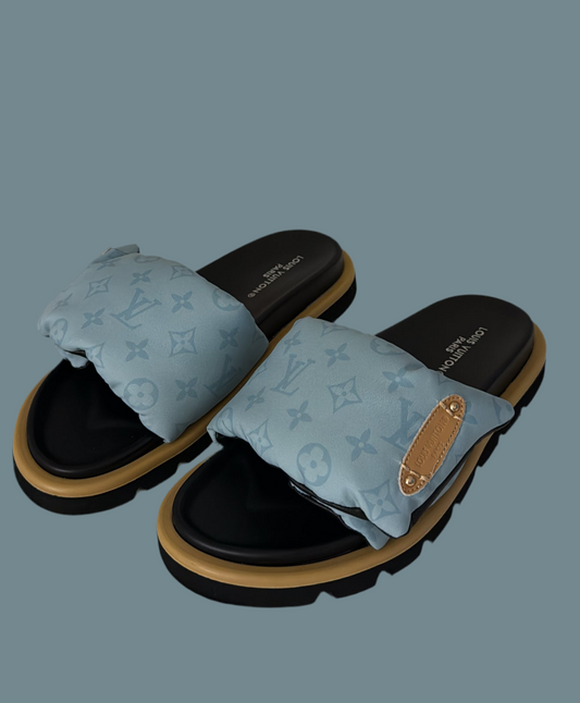 LV PILLOW SLIDES BABY BLUE