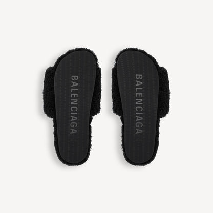 "Balenci" Fur Slides