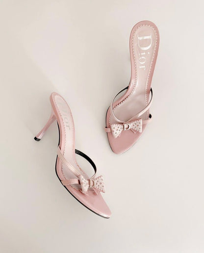 "CD" PINK BIW LEATHER HEELS