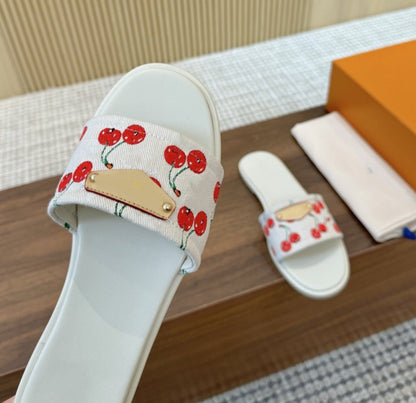 LV WHITE CHERRY SANDALS