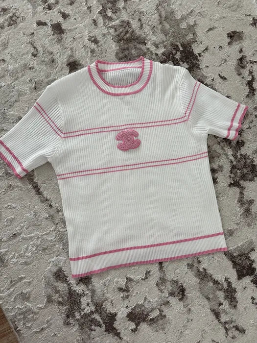 "CC" STRIPE TOP