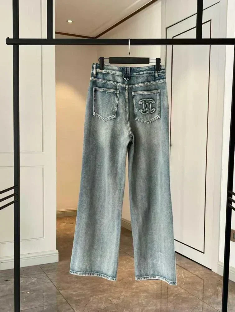 "CC" Logo Jeans