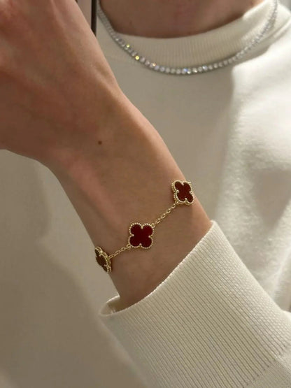Clover red - Armband