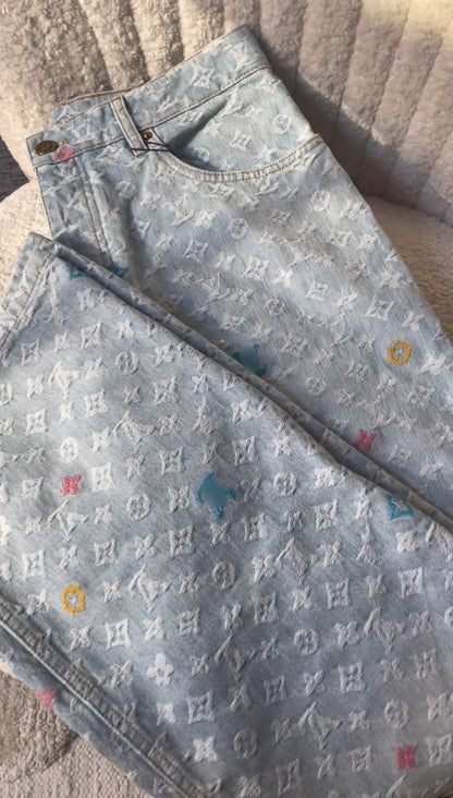 "LV" MONOGRAMM HELL JEANS
