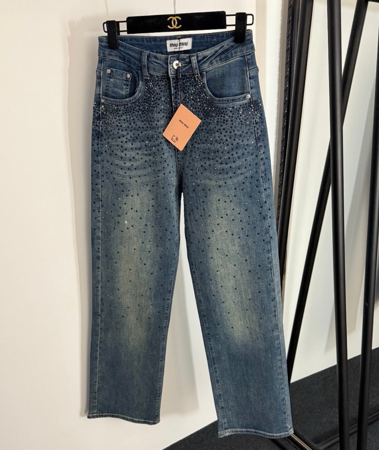"MIU" GLITZER JEANS