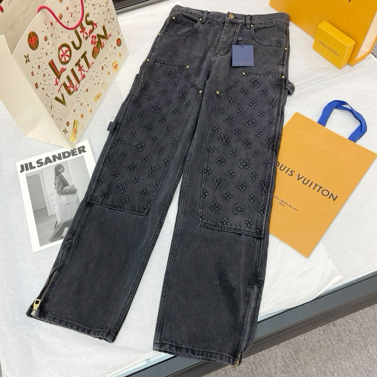"LV" CARPENTER DENIM JEANS SCHWARZ