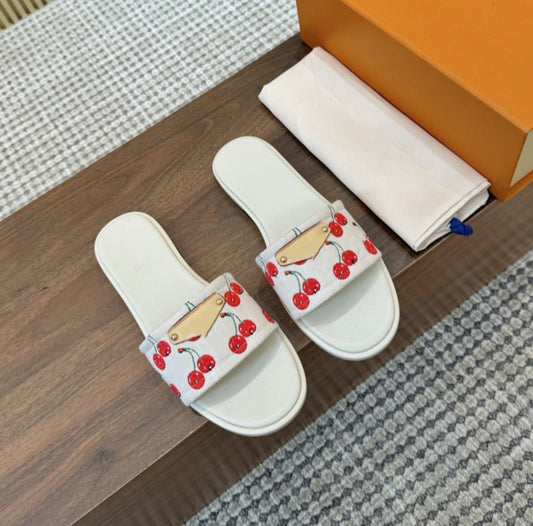 LV WHITE CHERRY SANDALS