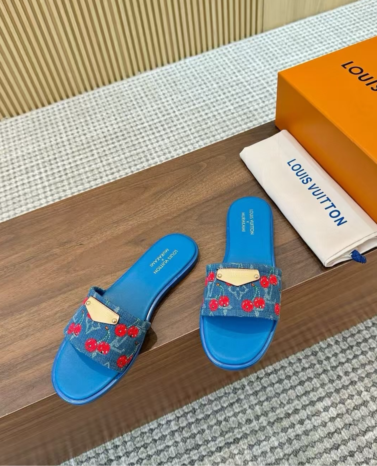 LV DENIM CHERRY SANDALS