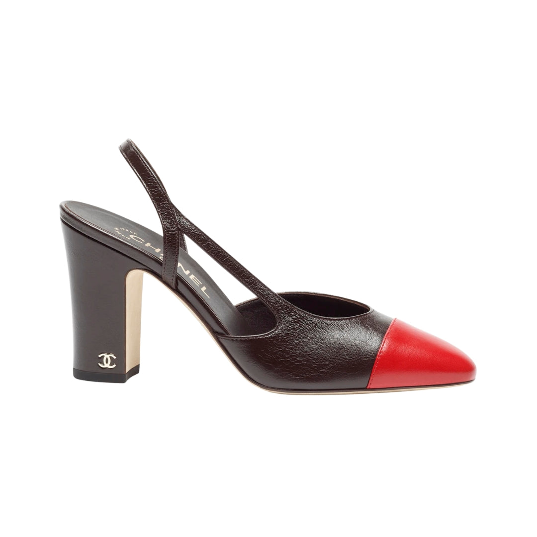 "CC" SLINGBACKS RED 9cm