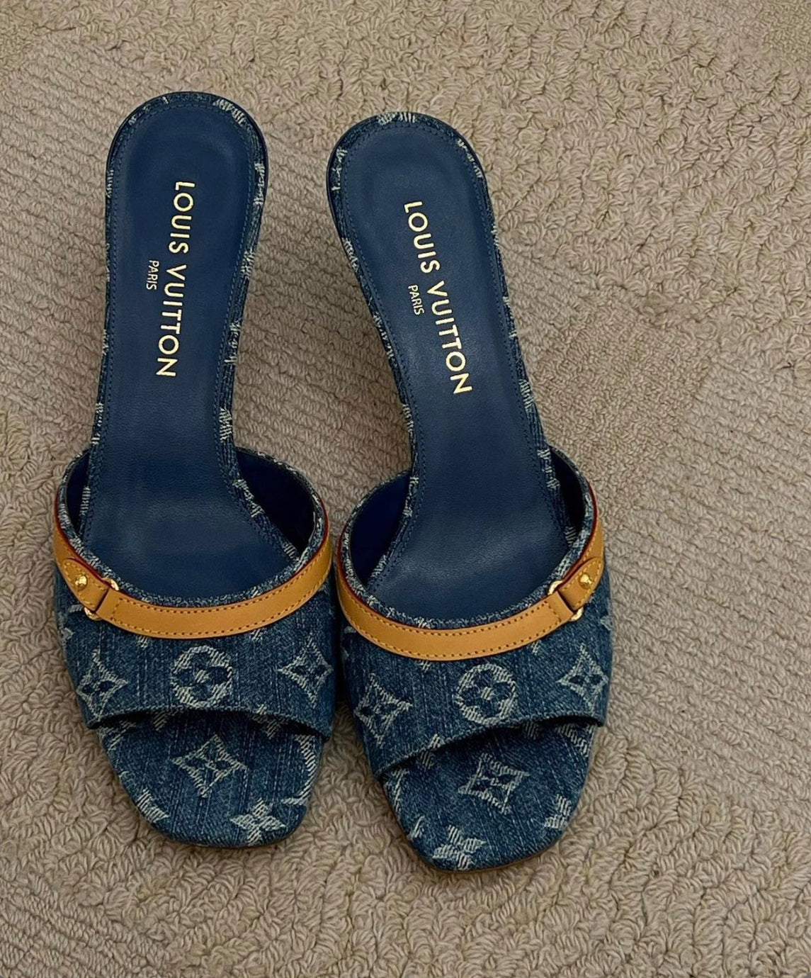 "LV" Dark Denim Heels