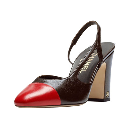 "CC" SLINGBACKS RED 9cm