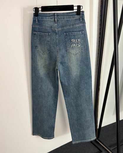 "MIU" GLITZER JEANS